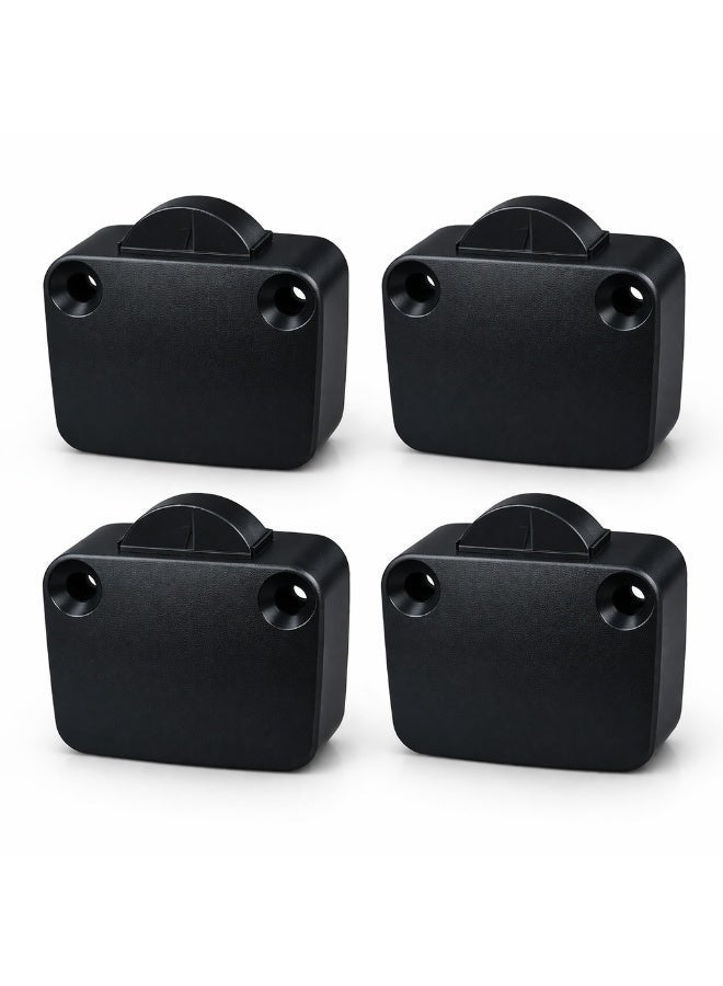 Cabinet Door Push Button Switch 2A — Black (Pack of 4)
